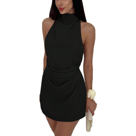 Damen Skaterkleid mit hohem Kragen und figurbetontem Schnitt EB