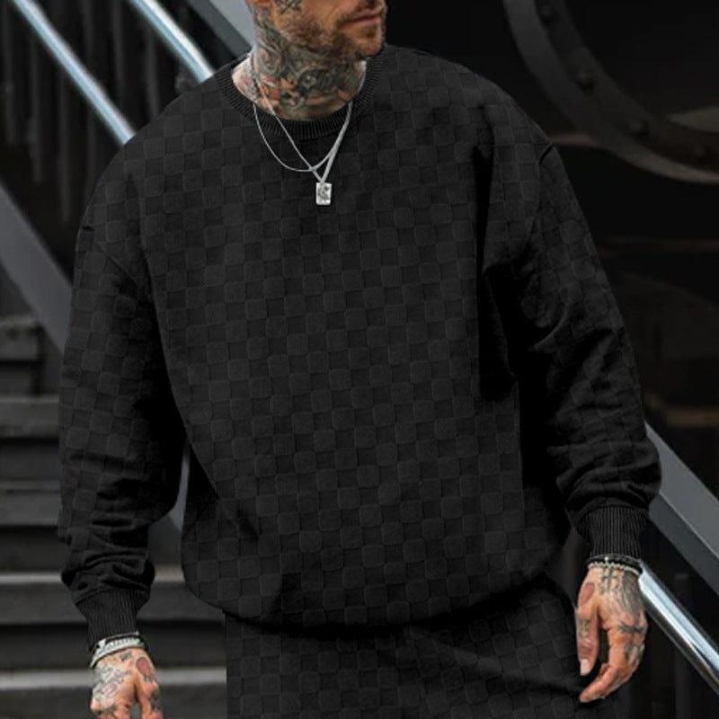 Herren lässiger Oversize-Pullover mit strukturierter Oberfläche und weitem Schnitt EB