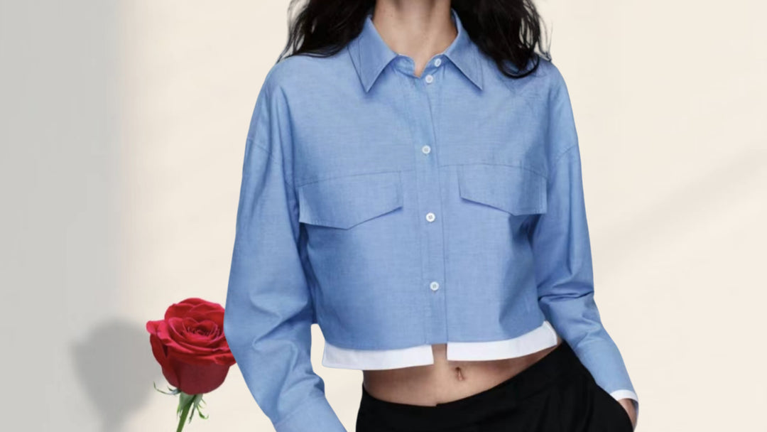 Damen Kurzarm-Bluse mit praktischen aufgesetzten Taschen EB