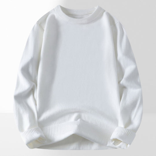 Damen bequemer und eleganter Rundhalsausschnitt Pullover EB