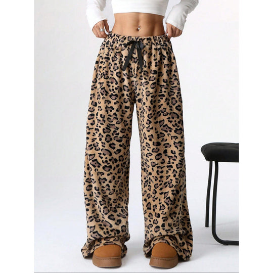 Damen Bequeme Hosen mit Leopardenmuster EB