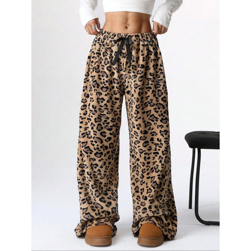 Damen Bequeme Hosen mit Leopardenmuster EB