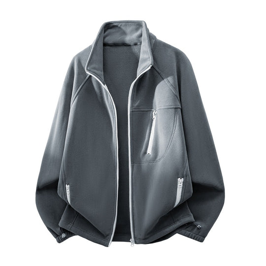 Unisex funktionale Microfleece-Performancejacke mit Stehkragen, Brustreißverschluss und ergonomischen Raglanärmeln EB