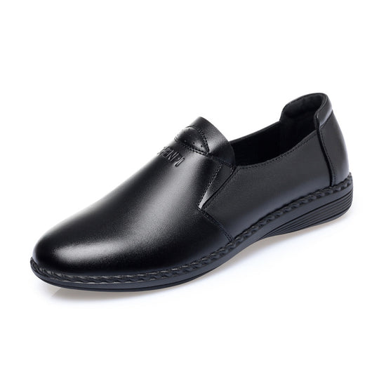 Damen Slipper aus hochwertigem Leder mit elastischem Einstieg und rutschfester Sohle EB