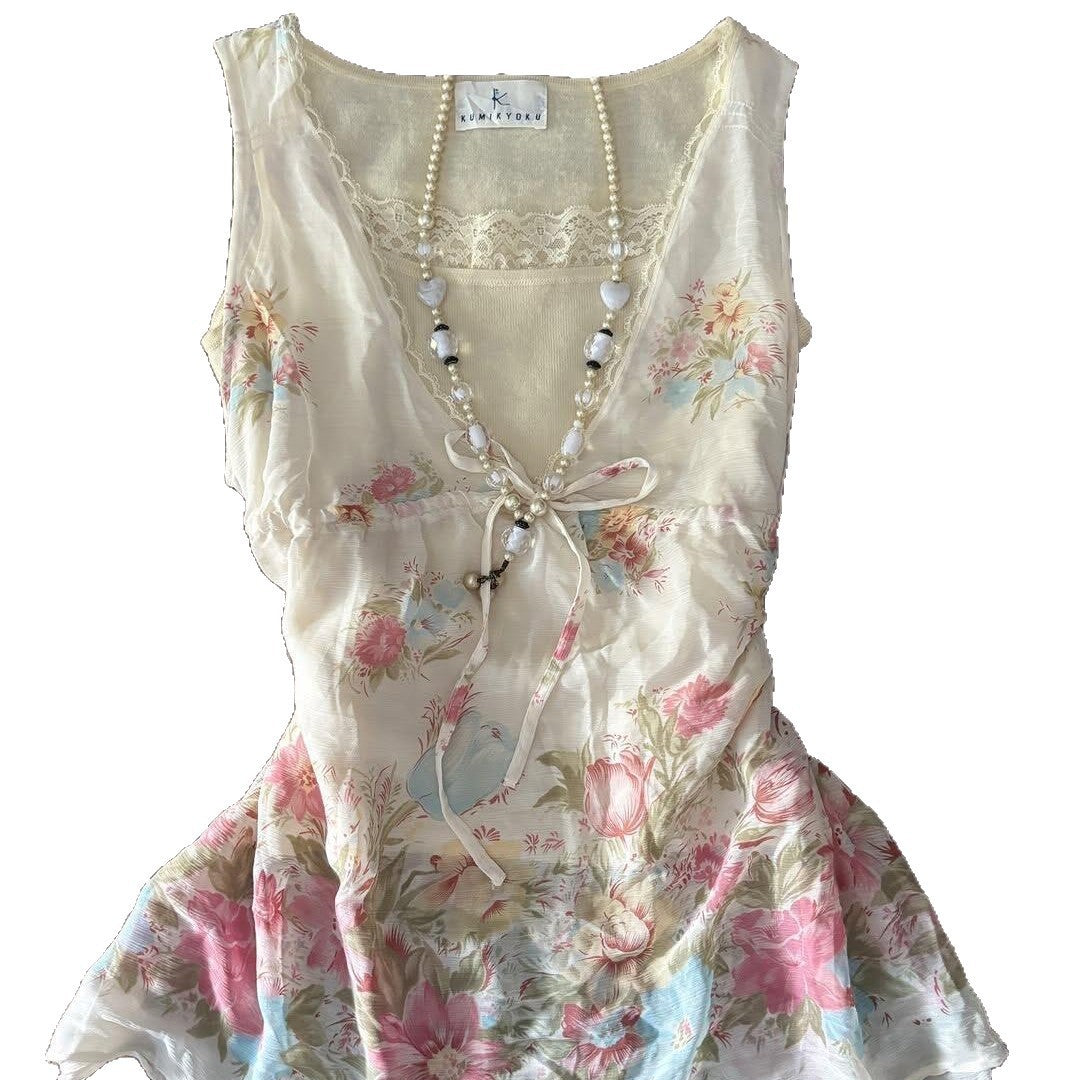 Damen Verspieltes Blumentop EB