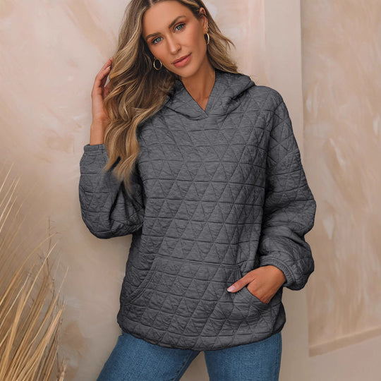 Damen Kapuzenpullover mit strukturiertem Steppmuster und praktischen Taschen EB