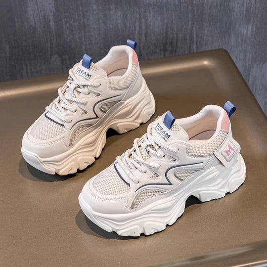 Damen Chunky Sneakers mit atmungsaktiver Mesh-Oberfläche und sportlicher Dämpfung EB