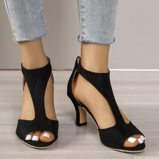 Damen Peep-Toe-Heels mit elegantem Riemendesign EB