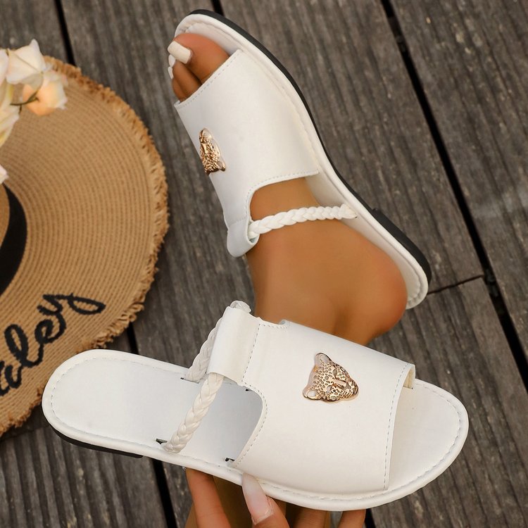 Damen Komfort-Sandalen mit modischem Riemen-Design und eleganten Zierdetails EB
