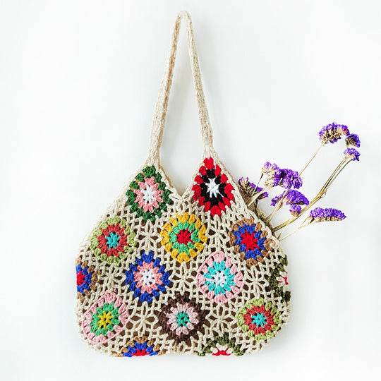Damen Handgefertigte Häkel-Shopper-Tasche EB