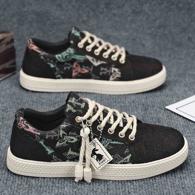 Damen Lässige Canvas-Sneakers mit einzigartigem Druckdesign EB