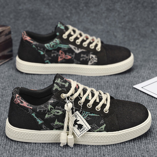 Damen Lässige Canvas-Sneakers mit einzigartigem Druckdesign EB