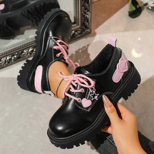 Damen modische Schnürschuhe mit kontrastierenden Details EB