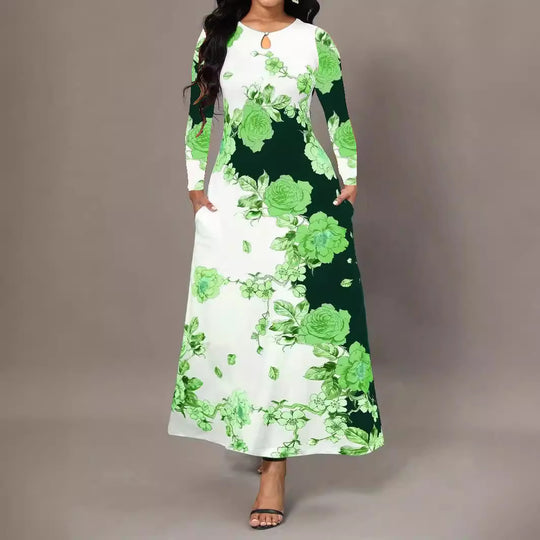 Damen Maxikleid mit floralen Mustern EB