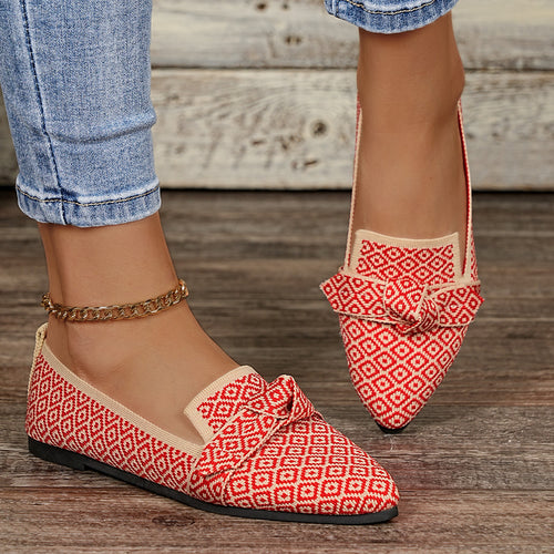 Damen Flache Slipper mit elegantem Muster EB