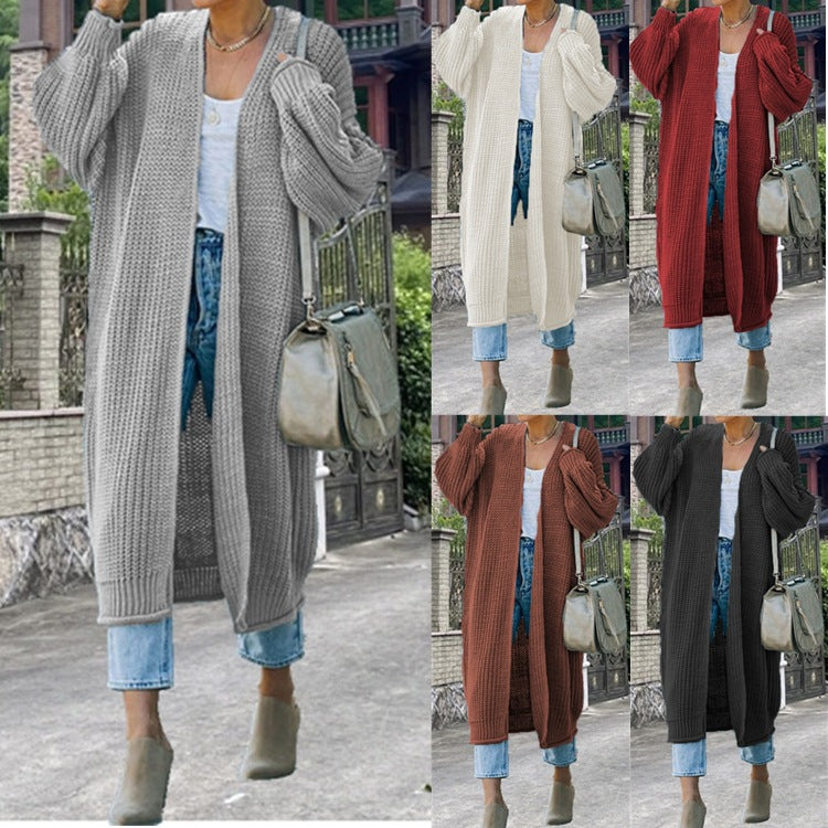 Damen Strickmantel mit weit geschnittenen Ärmeln und eleganter Struktur EB