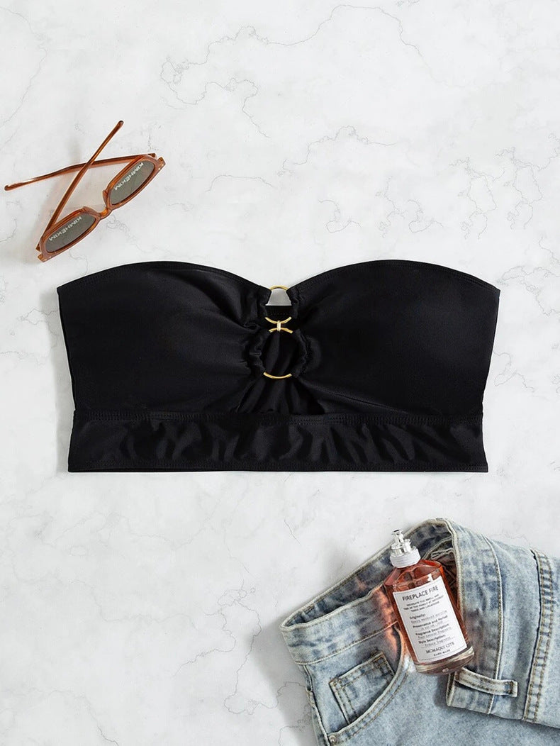 Damen Bandeau-Bikini-Oberteil mit elegantem Ringdetail EB