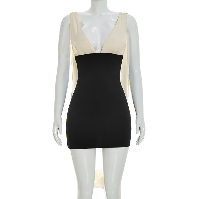 Damen Wickelminikleid mit aufregenden Trägern und figurbetonter Silhouette EB