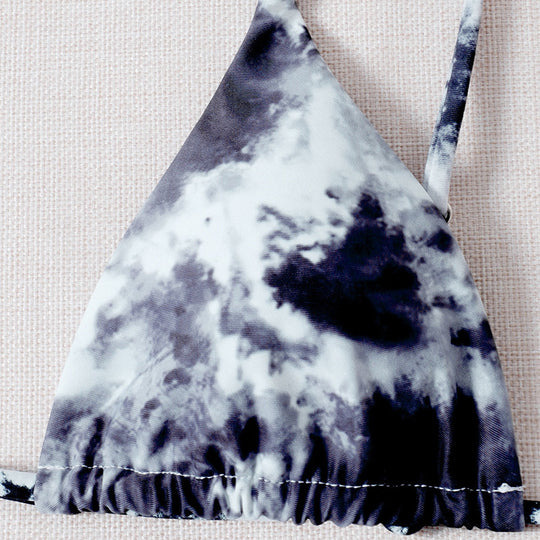 Damen Triangel-Bikini mit verstellbaren Trägern und schickem Batikmuster EB