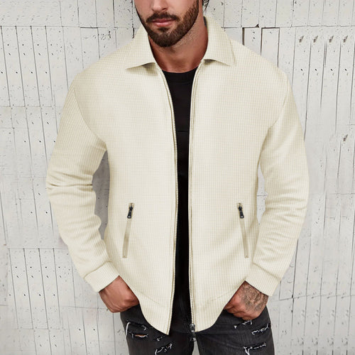 Herren modische Sweatjacke mit strukturierter Oberfläche und praktischen Reißverschlusstaschen EB