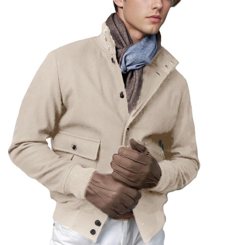 Herren modische Wolljacke mit warmem Innenfutter EB