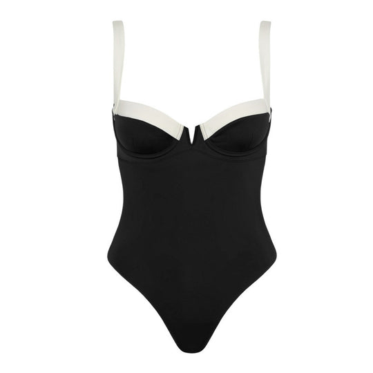 Damen Eleganter Badeanzug mit modischen Bändern EB