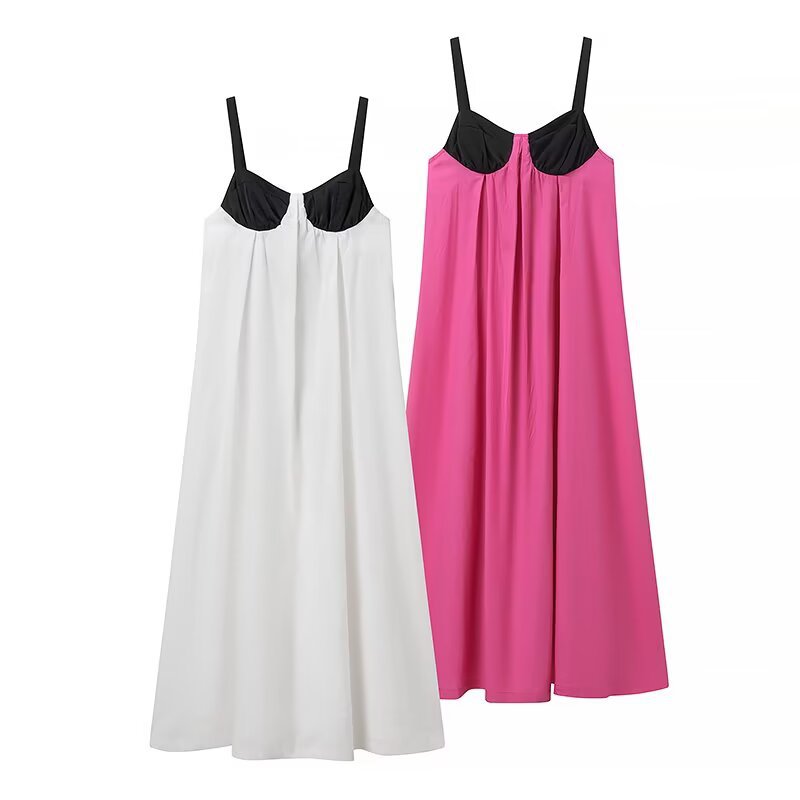 Damen Maxikleid mit geformtem Oberteil und schwingendem Rock EB