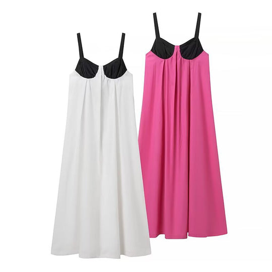 Damen Maxikleid mit geformtem Oberteil und schwingendem Rock EB