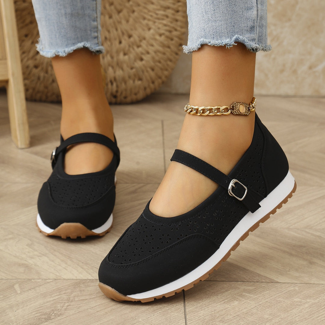 Damen Komfortable und atmungsaktive Slipper mit verstellbarem Riemen EB