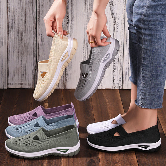 Damen Atmungsaktive Slip-On Freizeitschuhe mit elastischem Riemen EB