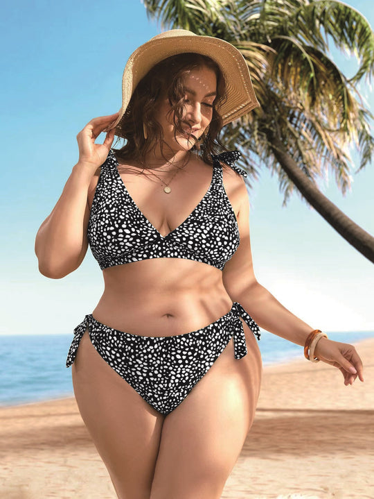 Damen Triangel-Bikini-Set mit verspieltem Knotendesign EB