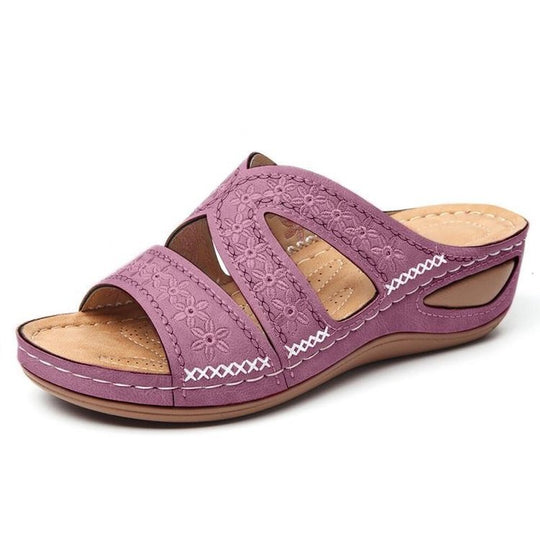 Damen Komfortable Clogs mit floralem Design und ergonomischem Fußbett EB