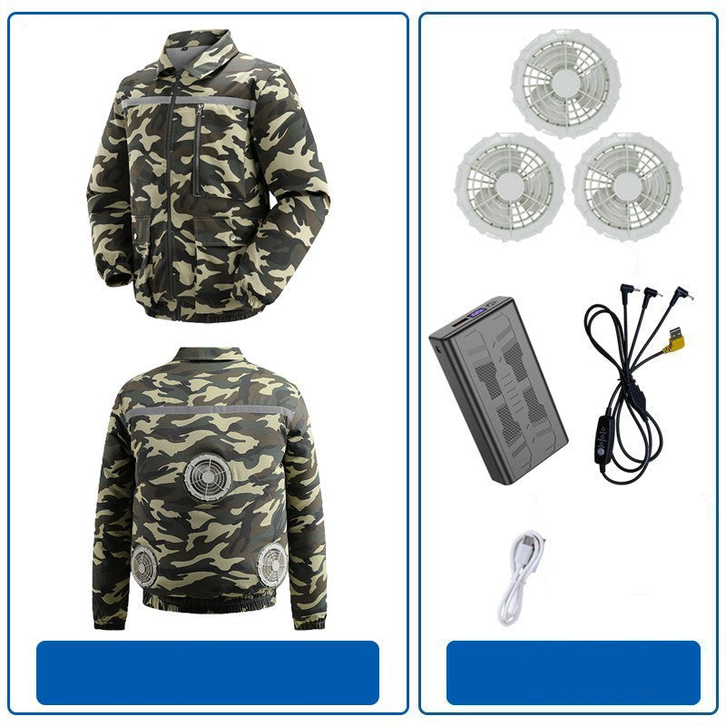 Herren nan belüftete Arbeitsjacke mit integrierten Lüftern, USB-Stromanschluss und reflektierenden Einsätzen EB