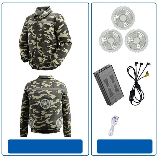 Herren nan belüftete Arbeitsjacke mit integrierten Lüftern, USB-Stromanschluss und reflektierenden Einsätzen EB
