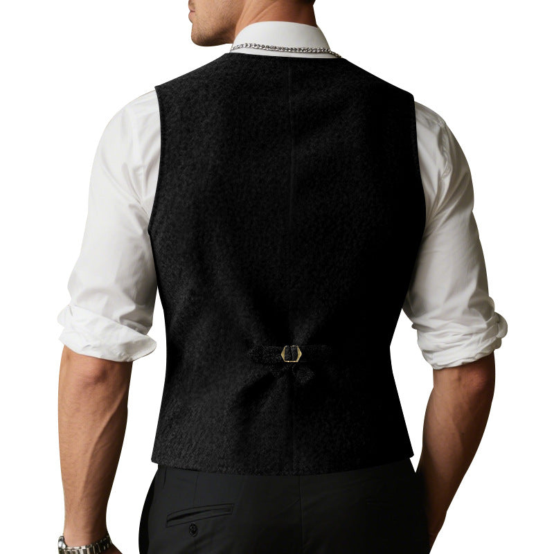 Herren elegante Weste mit praktischen Taschen und modischen Knopfdetails EB