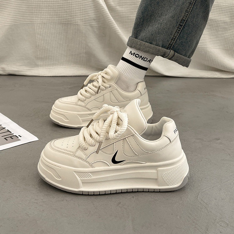 Damen modische Sneaker mit hohem Plateau und atmungsaktiver Obermaterial von EB