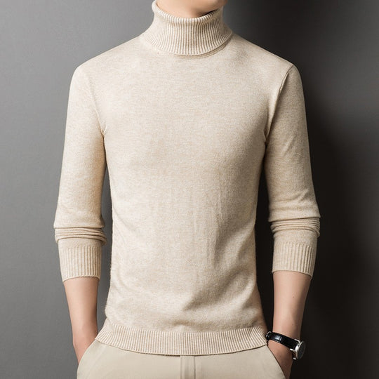 Herren figurbetonter Pullover mit Rollkragen EB