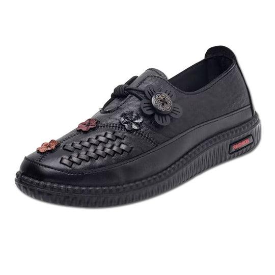 Damen Bequeme Mokassins mit floralem Design und elastischem Riemen EB