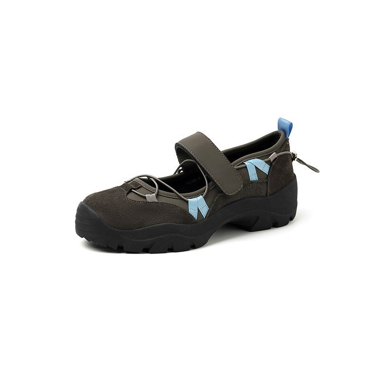 Damen Sportliche Ballerinas mit verstellbarem Riemen und rutschfester Sohle EB