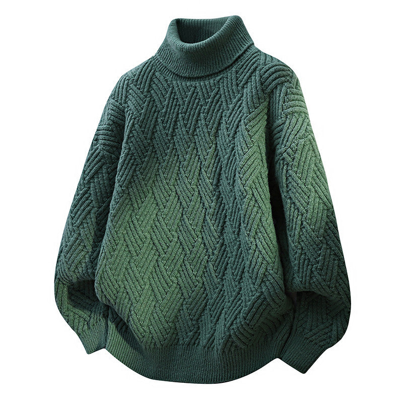 Damen Oversized Rollkragenpullover mit strukturiertem Zopfmuster EB