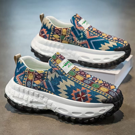Damen Bequeme Slip-On Sneakers mit einzigartigem Muster EB