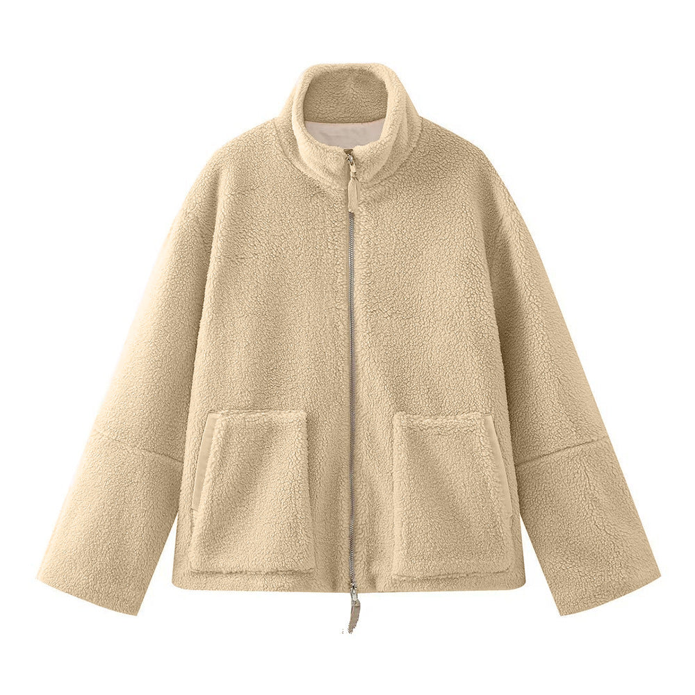 EB Damen Jacke – Lockerer Schnitt, Stehkragen, Reißverschluss