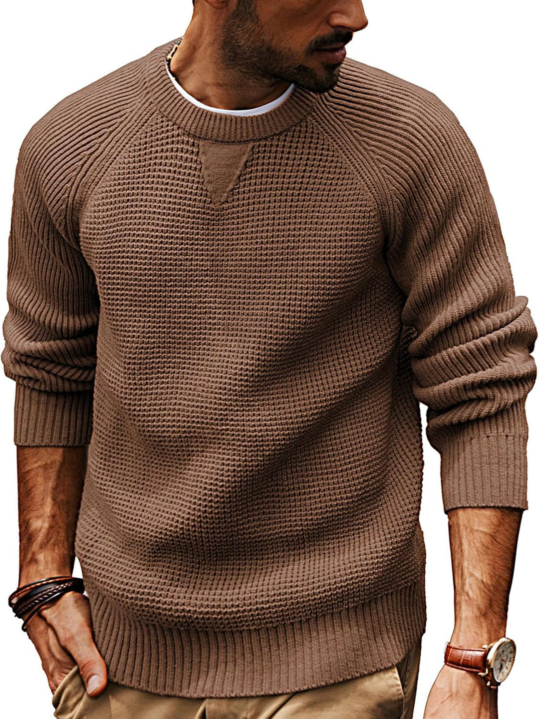 Herren strukturiertes Pullover mit lässigem Schnitt EB