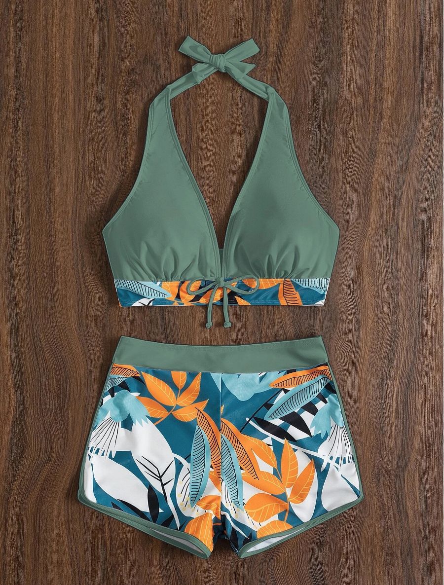 Damen Sportliches Bikini-Set mit verdecktem Bauch EB