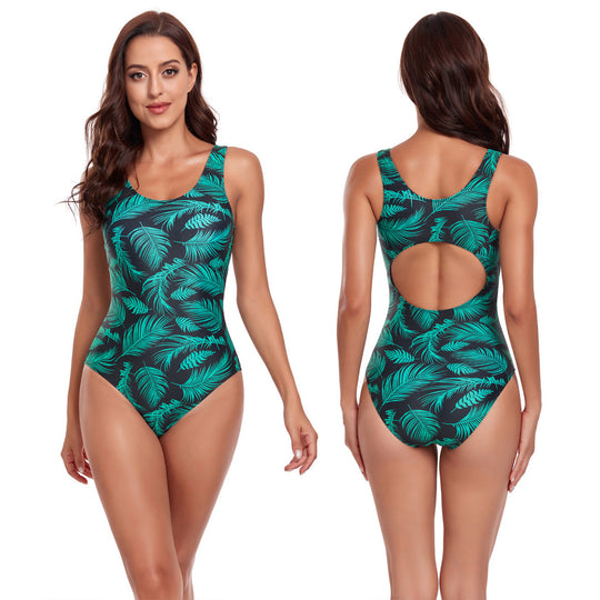 Damen Eleganter Badeanzug mit floralem Design EB
