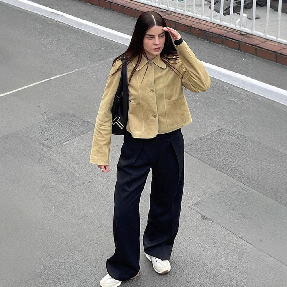 Damen Kunstlederjacke im zeitlosen Design mit eleganten Details EB