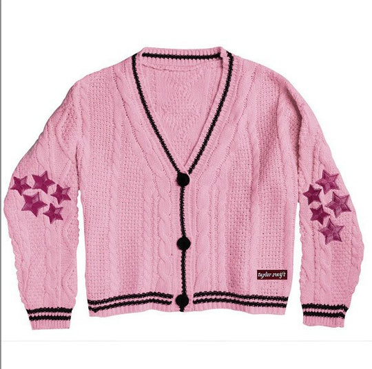 Damen Strickjacke mit aufwendigem Sternen-Design EB