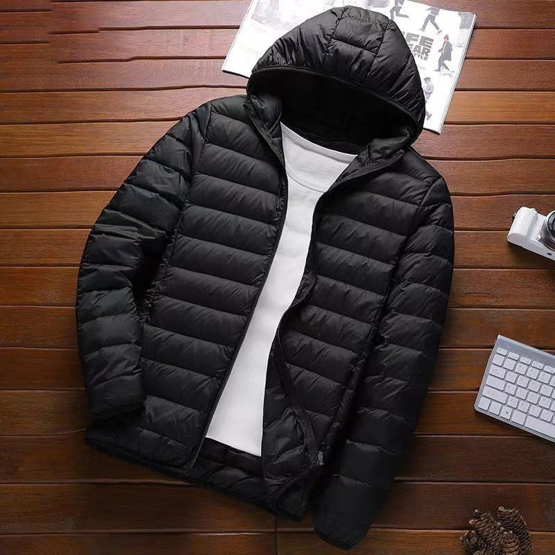 Herren nan ultraleichte Kapuzen-Steppjacke mit Packfunktion und winddichtem Shell EB