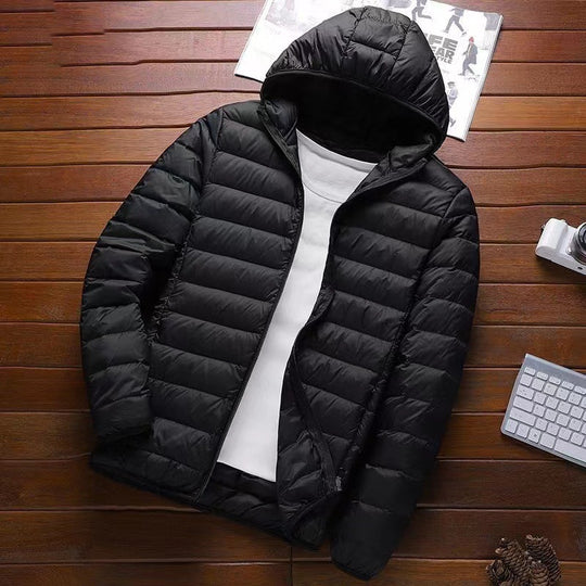 Herren nan ultraleichte Kapuzen-Steppjacke mit Packfunktion und winddichtem Shell EB