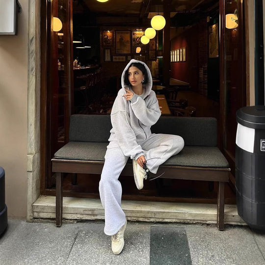 Damen Hoodie und Jogginghose mit weitem Schnitt EB